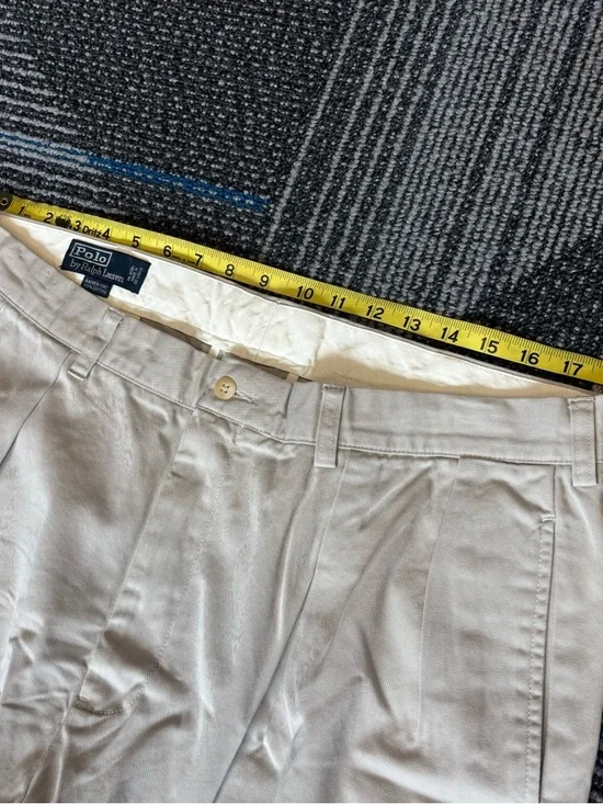 Polo Ralph Lauren Andrew Pants 38x30 Biege pleated - Picture 8 of 9